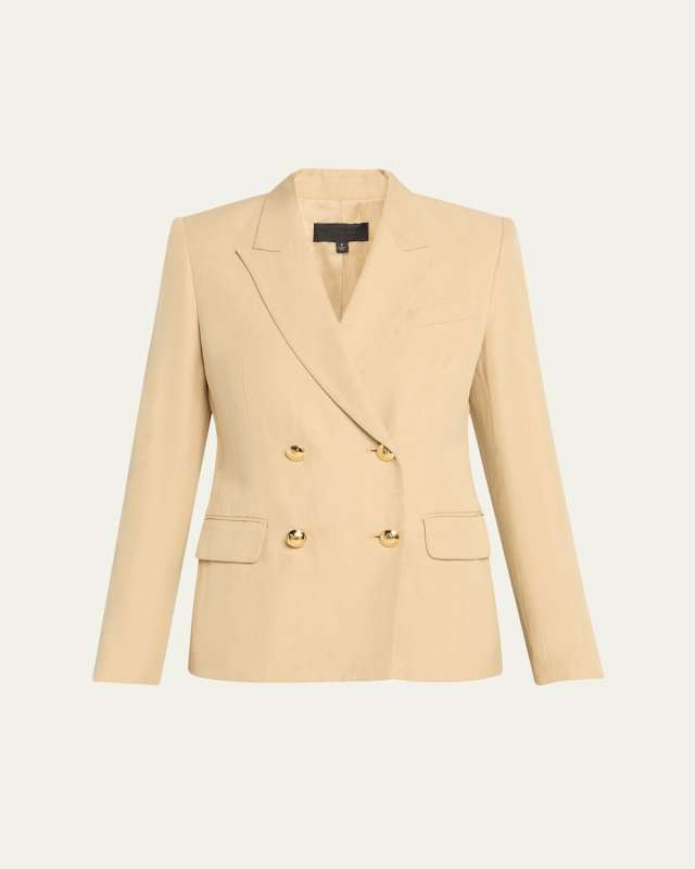 Veda Double-Breasted Linen Jacket